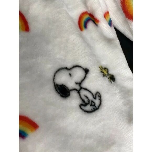 Peanuts Snoopy Hooded Robe Sz S/M Rainbow Super Soft Belt Woodstock Pride NWT - Picture 7 of 11